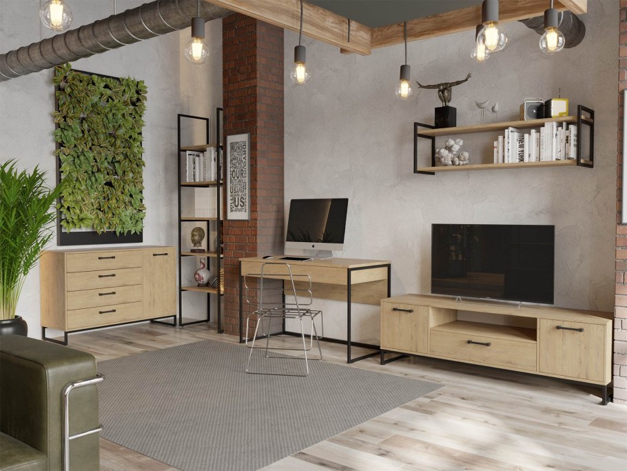 Стол журнальный «лофт» Тип 2 (черный/Бунратти)