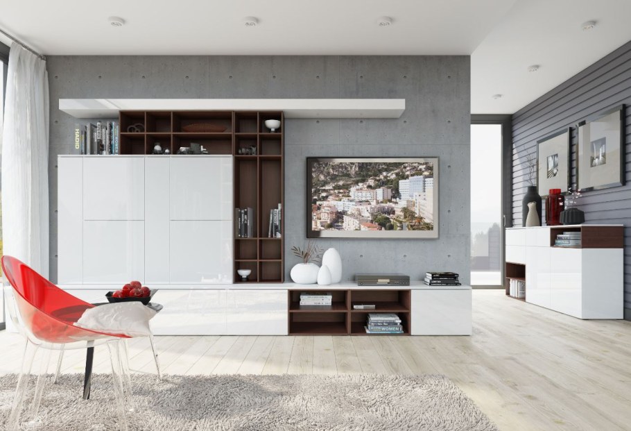 Стенка в гостиную лофт