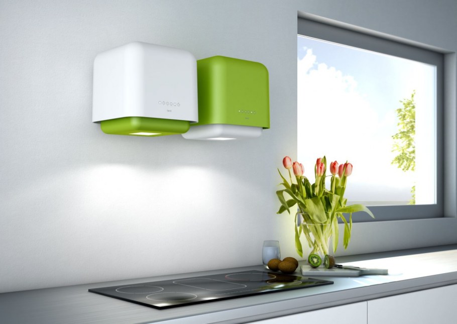 Зеленая вытяжка для кухни
