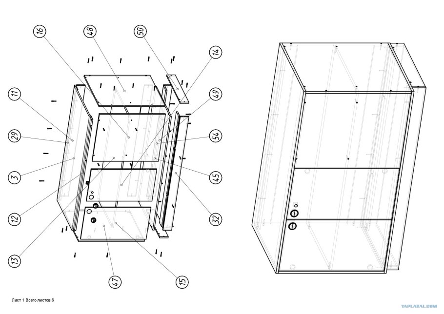 Чертеж шкаф купе 2700мм