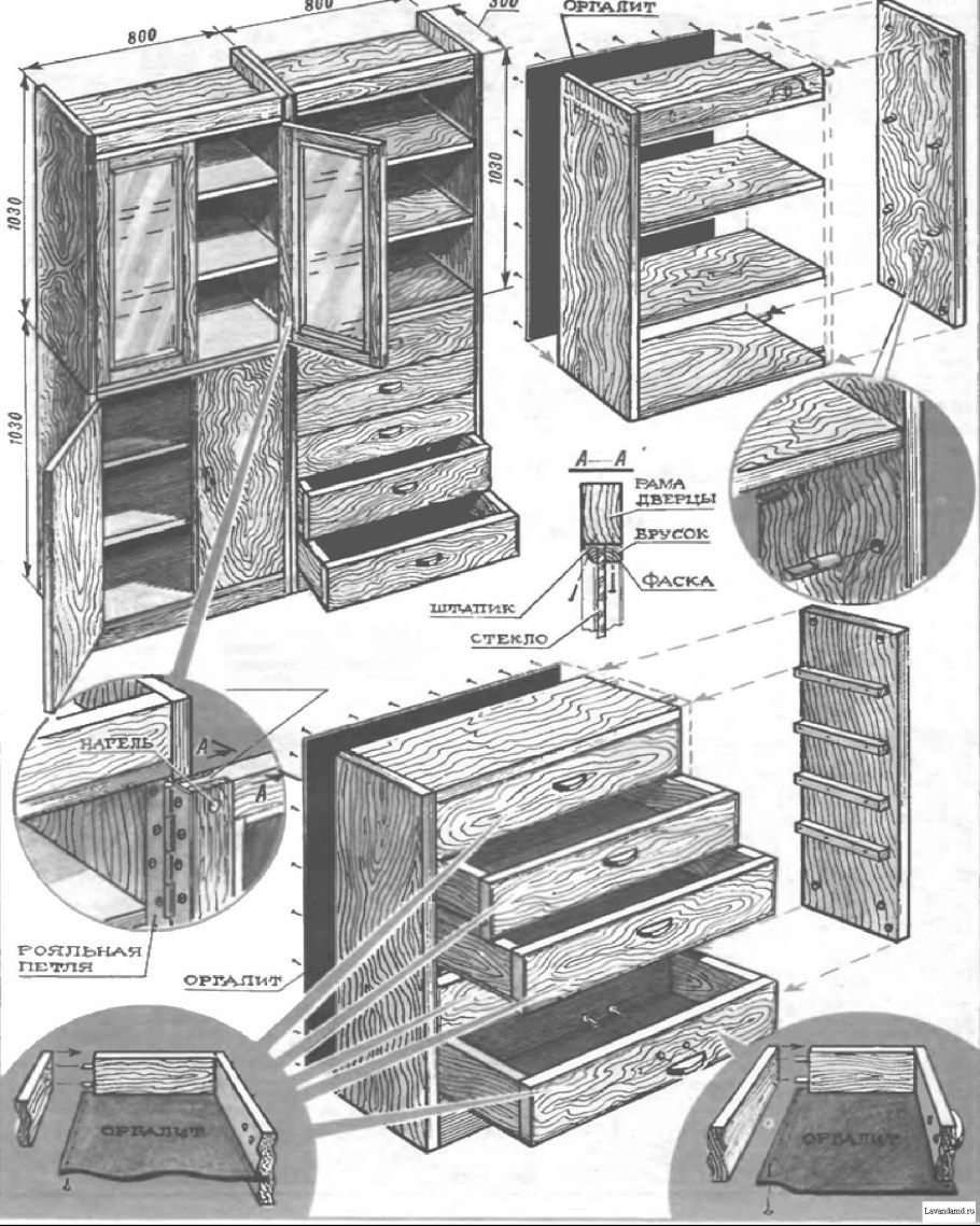 Американские чертежи мебели