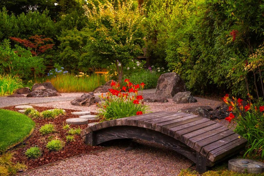 Японский сад мостки