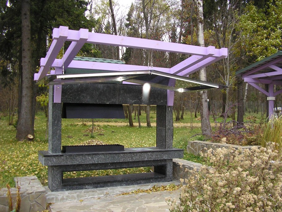 Навес для мангала из дерева