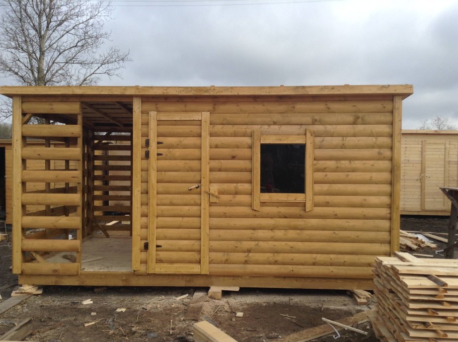 Хозблок с дровником 5х2 односкатный