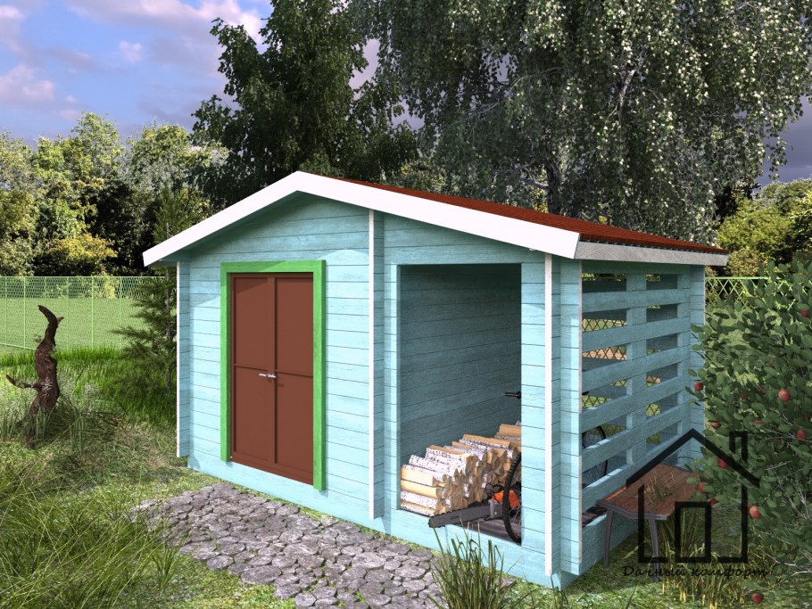 Хозблок с дровником 4х2