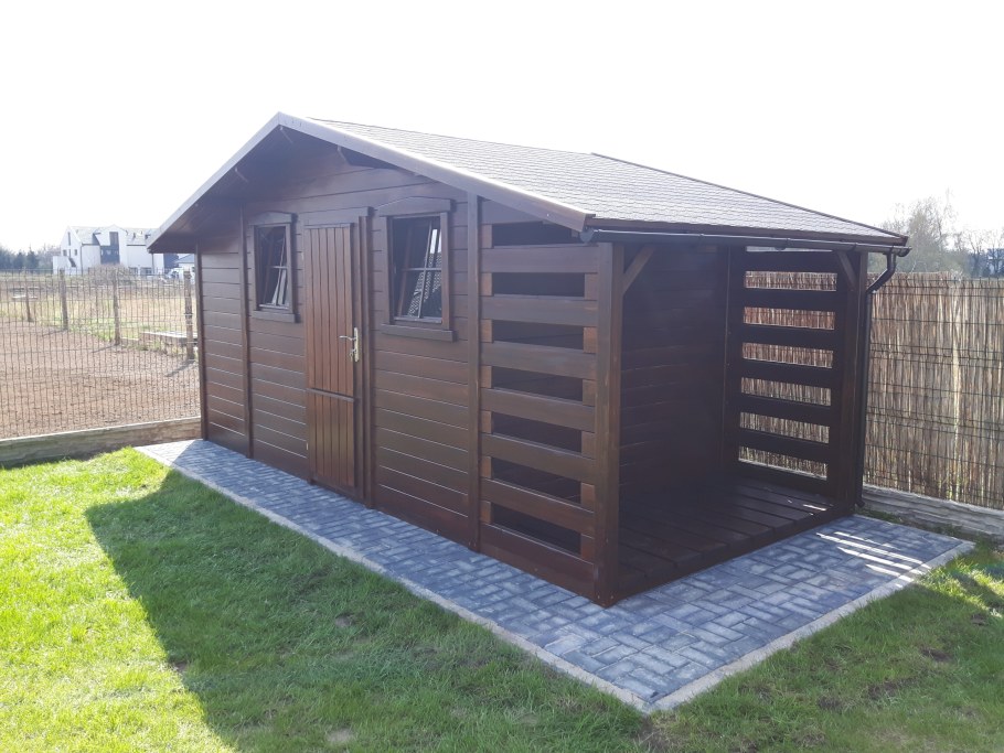 Хозблок с дровником 5х2 односкатный из металла