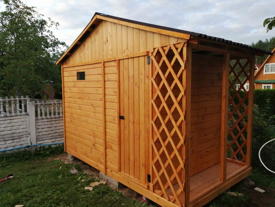 Хозблок с дровником 5х2 односкатный