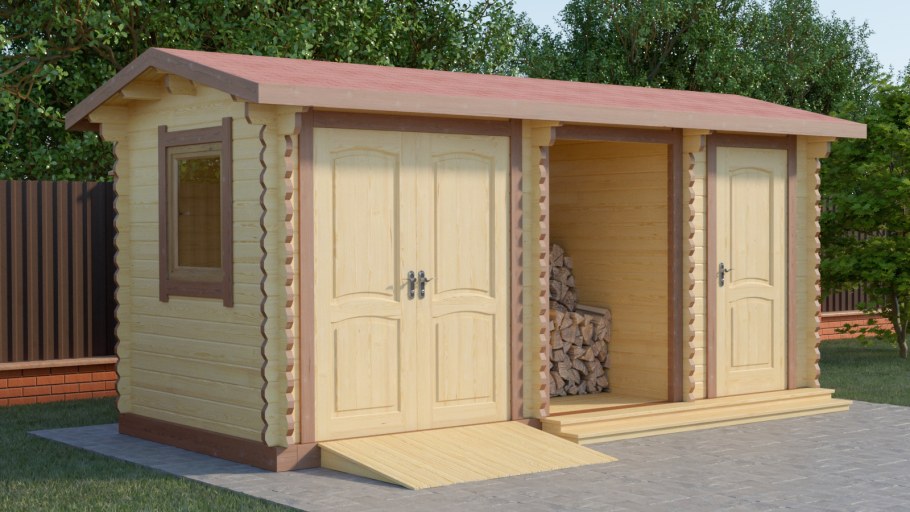 Хозблок с дровником 1,5х2