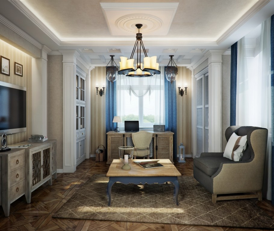 Лофт с лепниной в интерьере