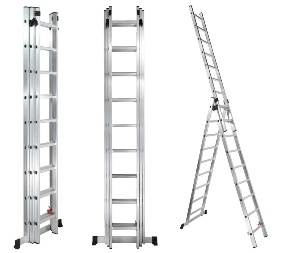 Лестница Алюмет выдвижная трёхколенная