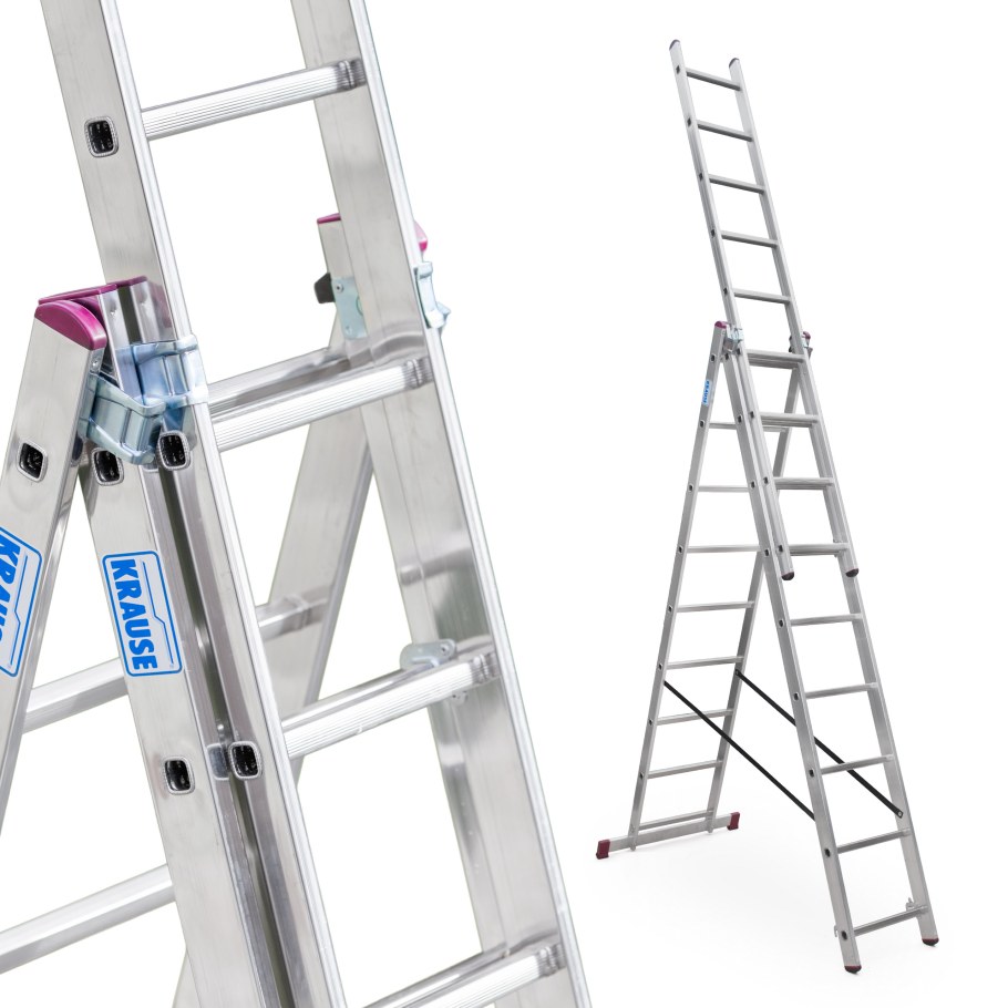 Лестница алюминиевая трехсекционная Вихрь ла 3х10