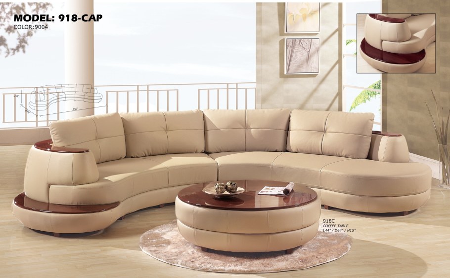 Полукруглый диван для гостиной