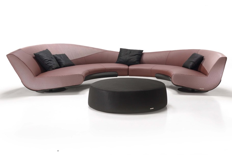 Полукруглый диван кожаный