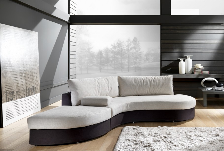 Скругленные модульный диван