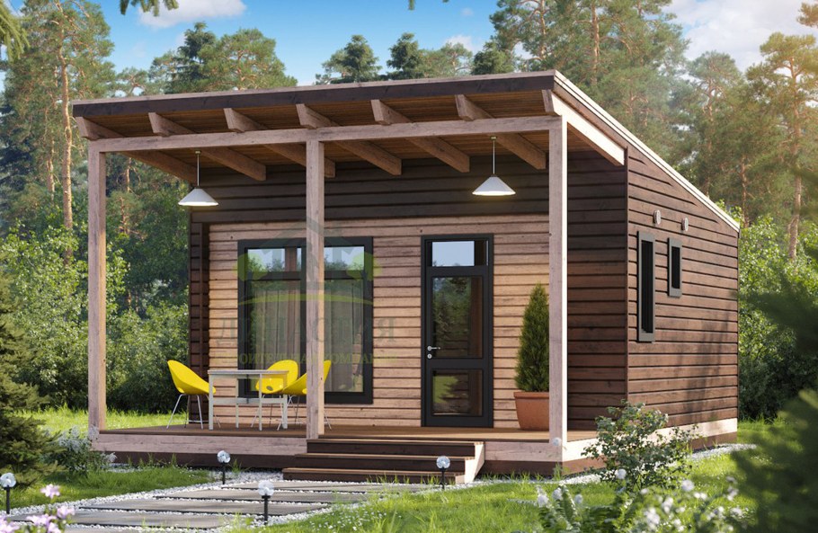 Tiny House с односкатной крышей