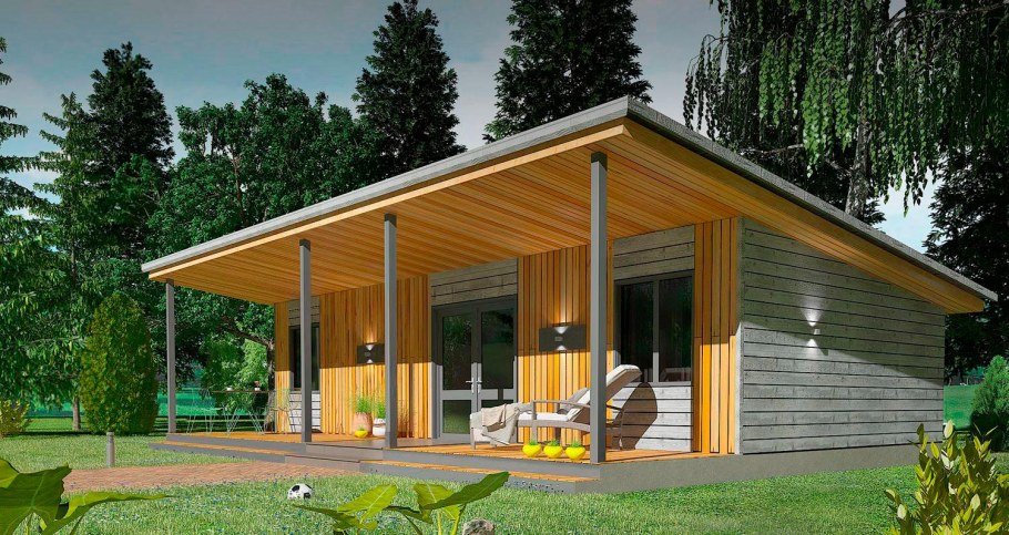 Дом содноскатной крышейъ