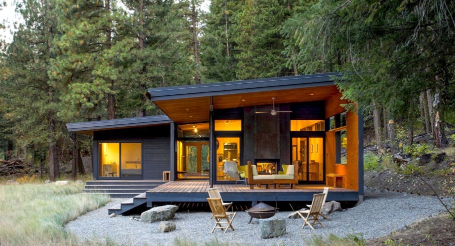 Tiny House с односкатной крышей проект