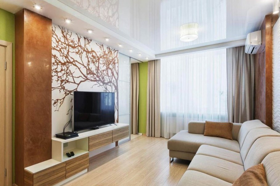 Натяжные потолки в зал 18 кв м