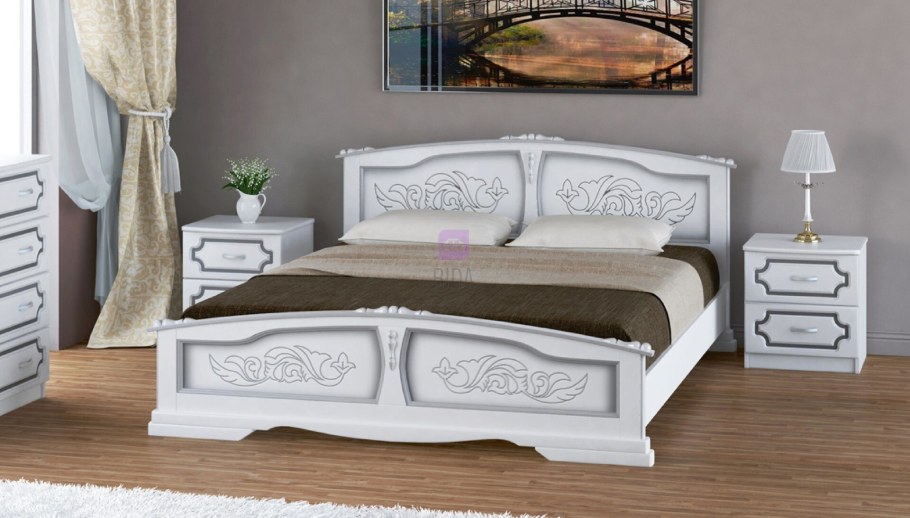 Кровать Карина-5 белый жемчуг Браво