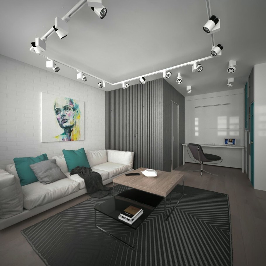 Дизайнерский интерьер однокомнатной квартиры