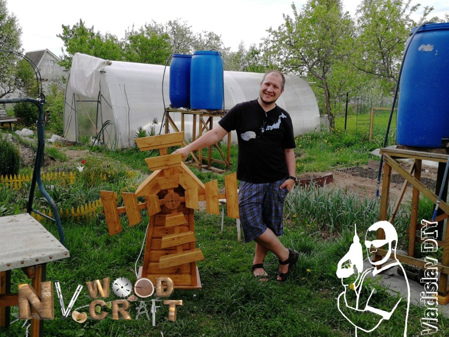 Декоративные мельницы для сада из подручных материалов