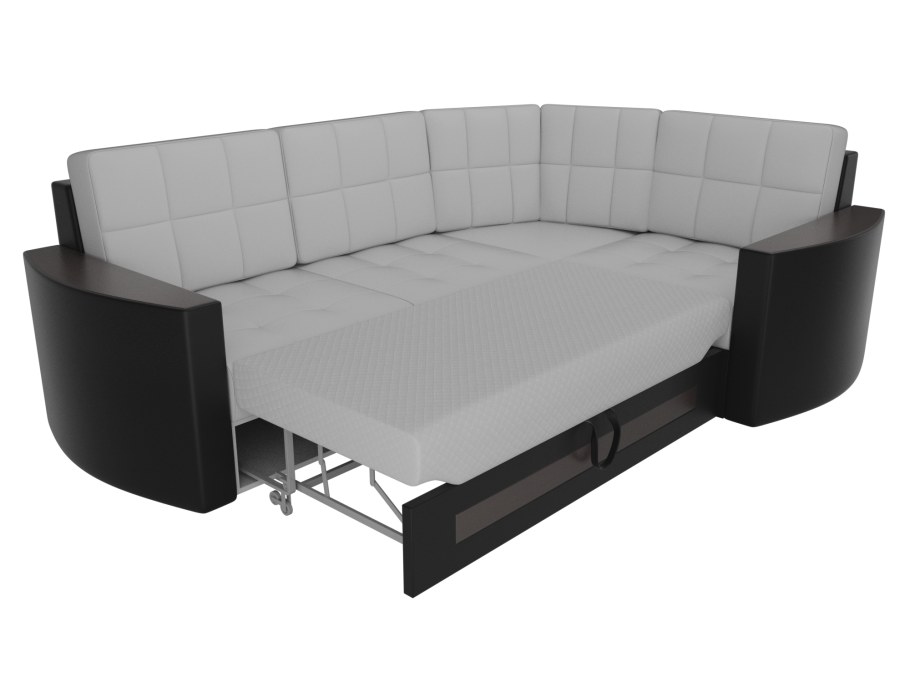 Диван прямой Белла белыйчерный