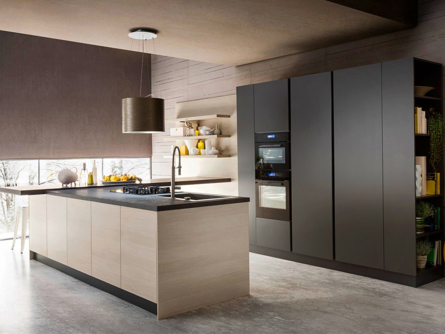 Кухня со скрытыми ручками