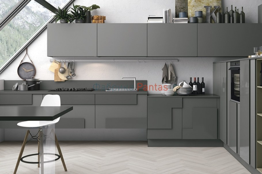 RAL 7033 Cement Grey кухня