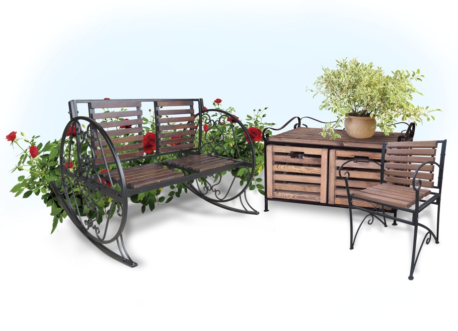 Кресло качалка холодная ковка