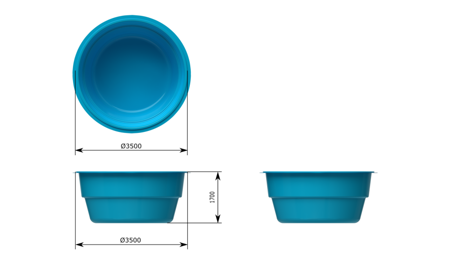 Композитный бассейн 200х90х50