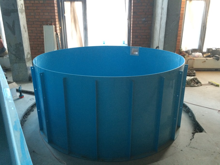 Бассейн полипропиленовый круглый с крышкой