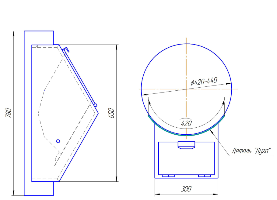 Чертеж масляной печки на отработке