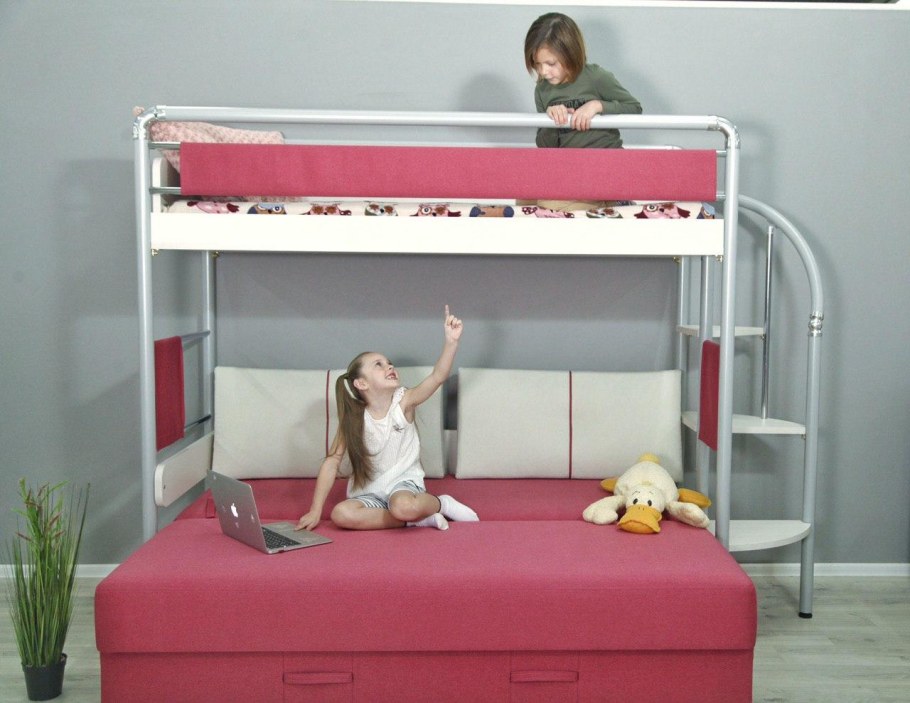 Двухъярусная кровать с раскладным диваном Мадлен 2