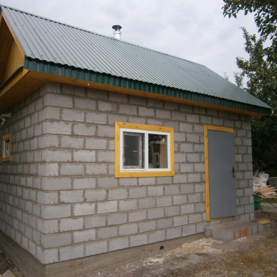 Баня из керамзитобетонных блоков 3х5