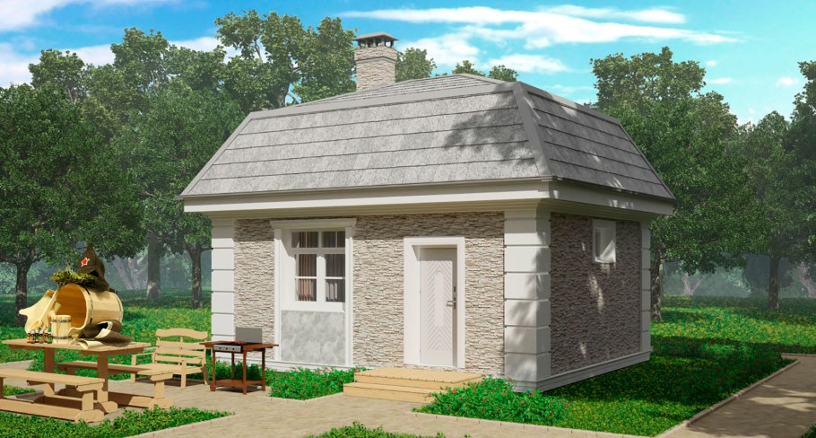 Баня из газобетона 6х4