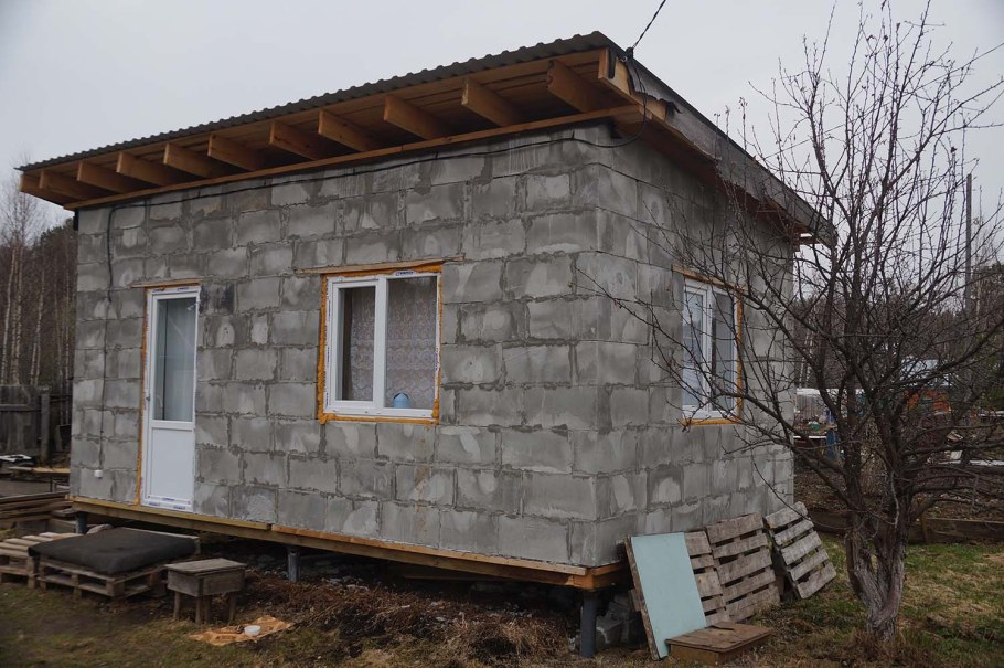 Дачный домик из блоков проекты 4х5