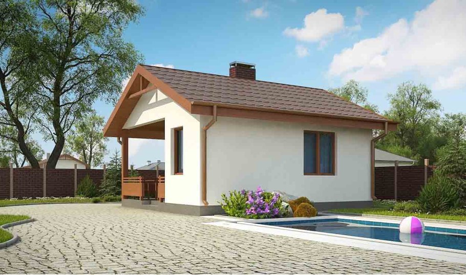 Небольшая баня из кирпича