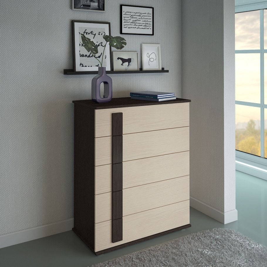 Комод 4 ящика 1200мм solo (белый глянец)