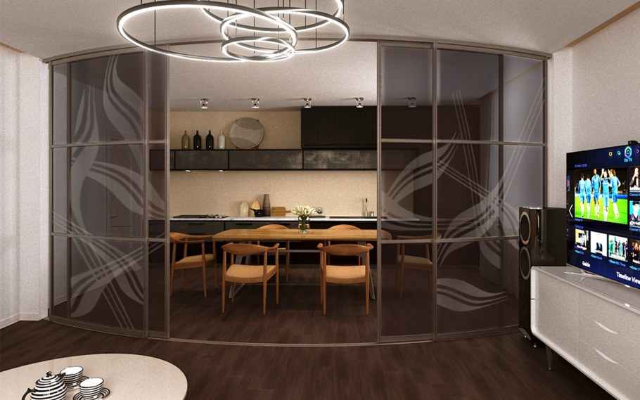 Разделить комнату на 2 части