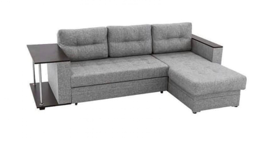 Диван угловой Атланта со столиком черный