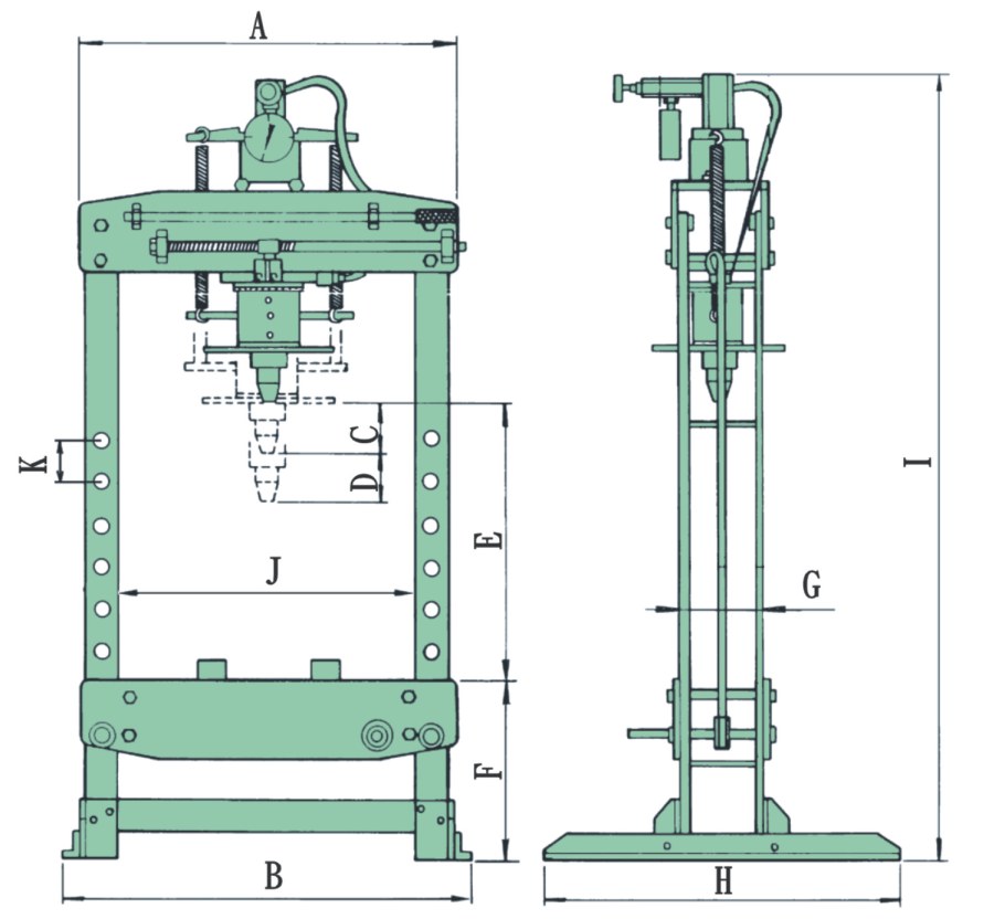 Пресс 20т гидравлический чертеж