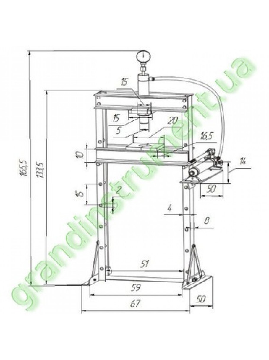 Пресс домкратный гидравлический чертеж