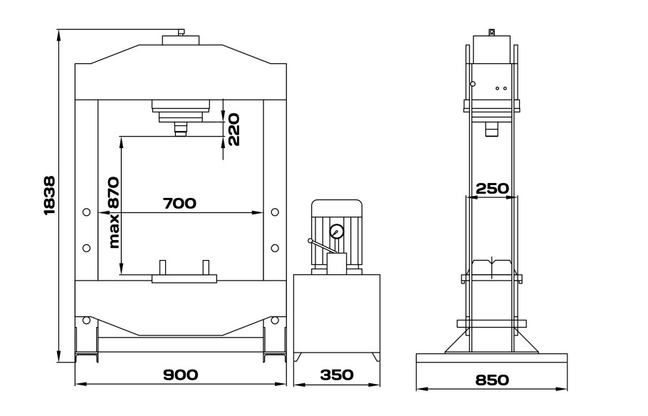 Пресс гидравлический 2000тс чертеж