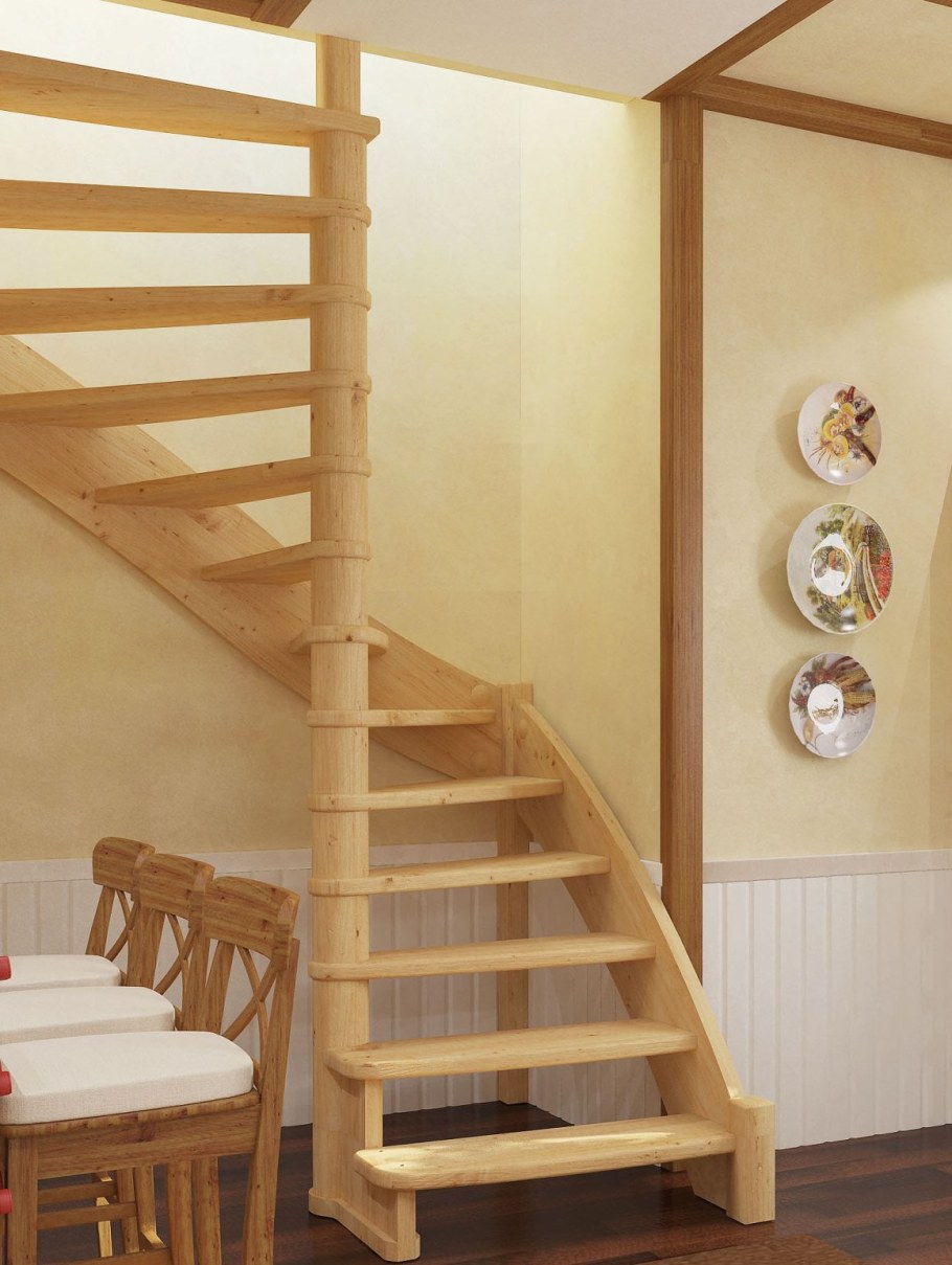 Винтовая лестница на второй этаж