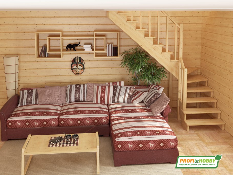 Лестница из сосны к-002м