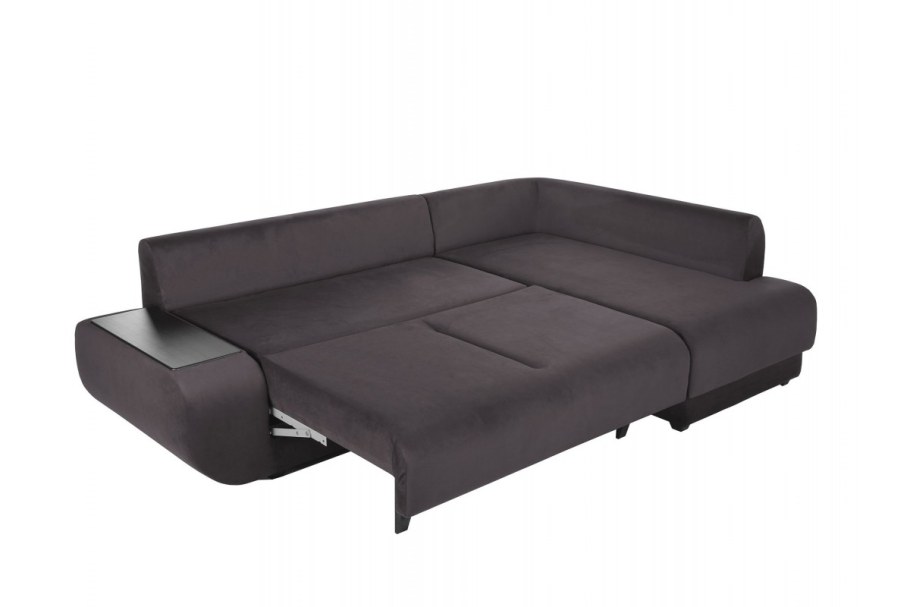 Диван угловой черный микровельвет