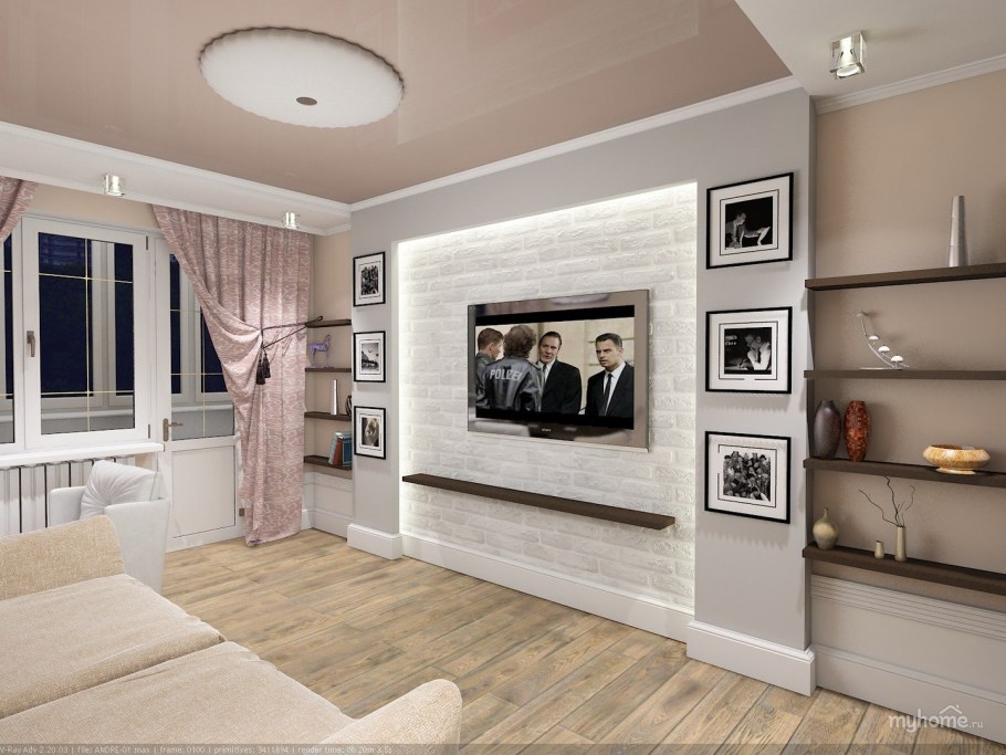 Интерьер в двухкомнатной хрущевке 43 кв