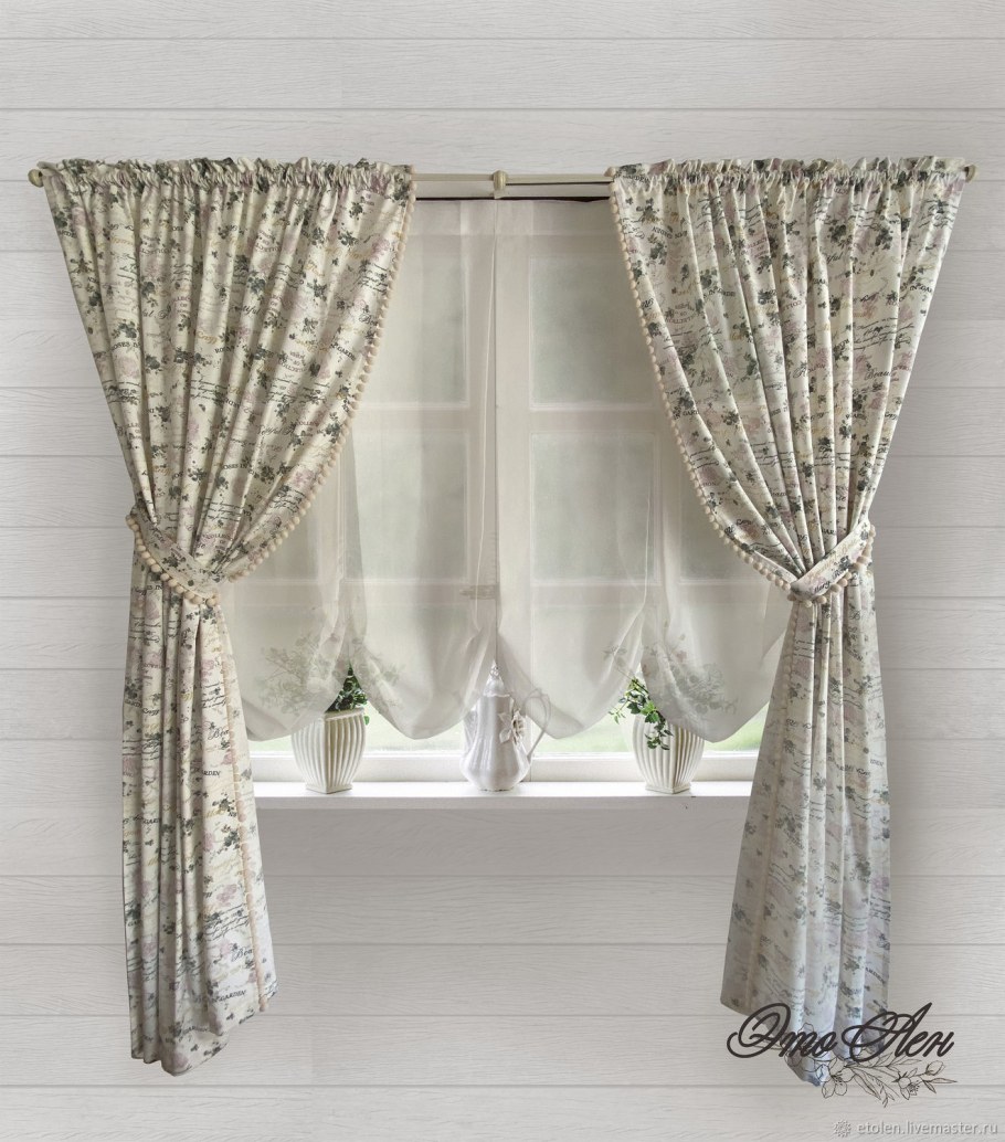 Шторы на эркерное окно в стиле Прованс