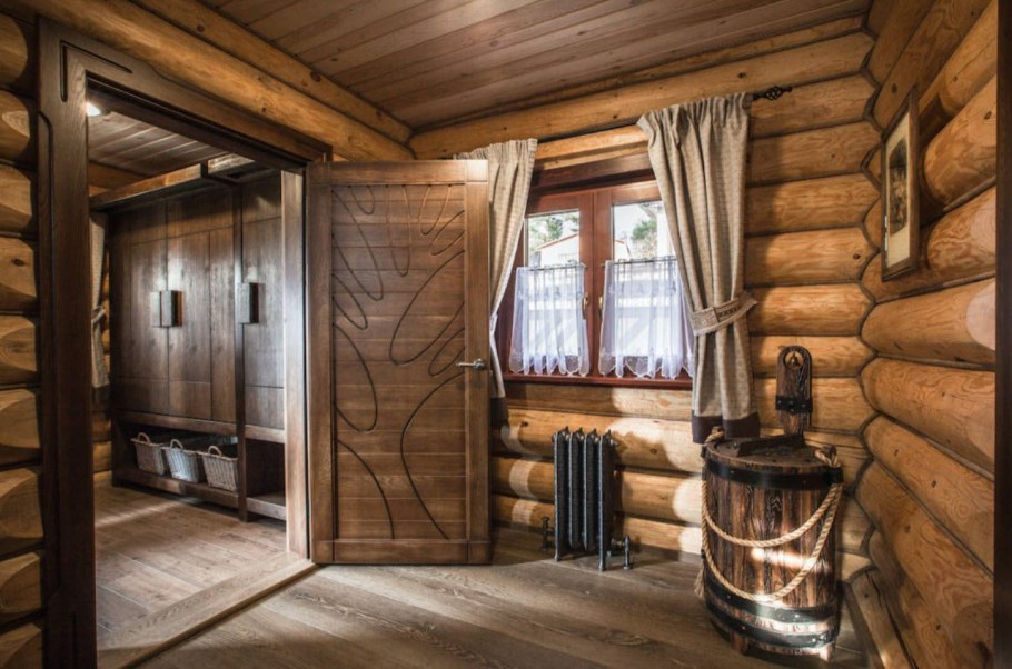 Интерьер деревянной бани