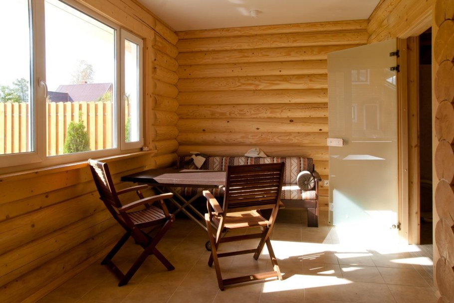 Интерьер комнаты отдыха бани 3 на 3